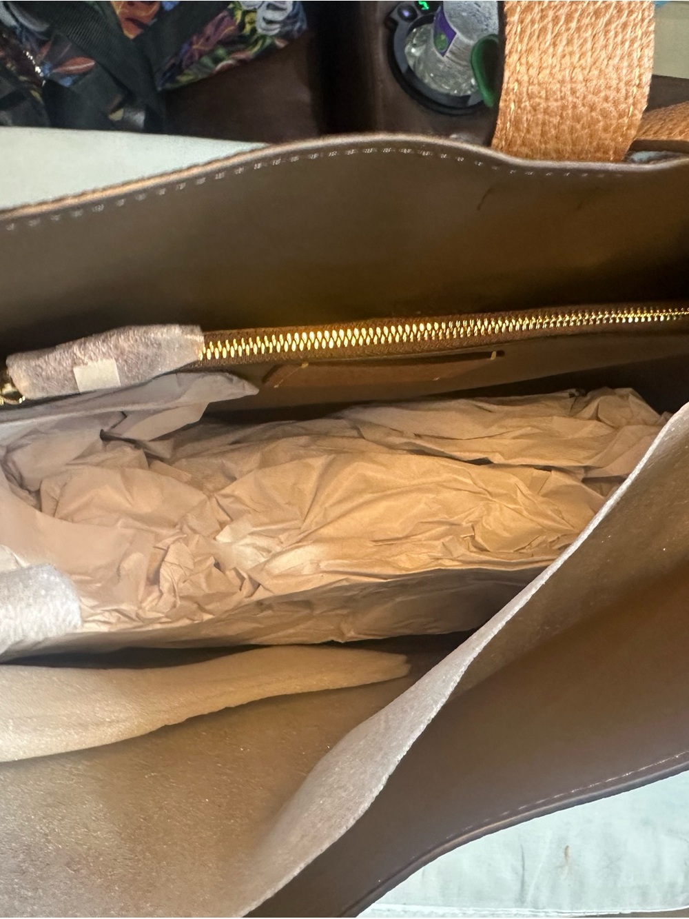NWT Coach Taupe Brown Pebbled Leather Shoulder Bag with Gold Hardware - Picture 10 of 13
